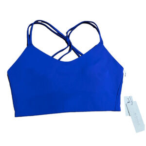 ANTHRO ALTAR'D STATE Blue Cobalt Workout Luxury Soft Sexy Strappy Sports Bra NWT